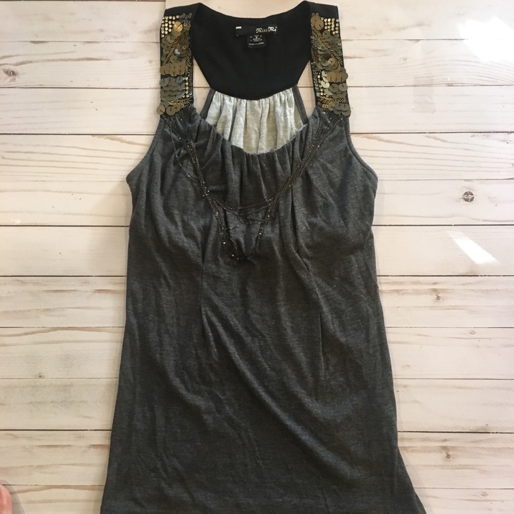 Miss Me Dark Gray Top Size-Small